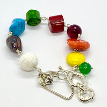 Load image into Gallery viewer, Liquid Silver Bracelet - Colour Me Green