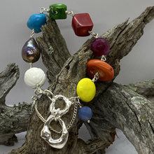 Load image into Gallery viewer, Liquid Silver Bracelet - Colour Me Blue