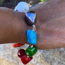 Load image into Gallery viewer, Liquid Silver Bracelet - Colour Me Blue