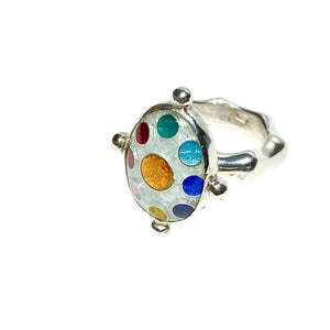 Cloisonné Chakra Oval Ring