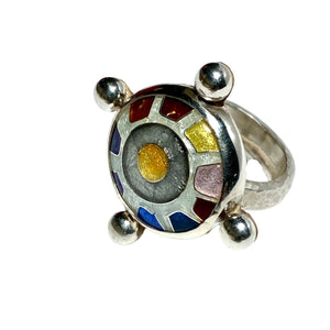 Cloisonné Chakra Cartwheel Ring