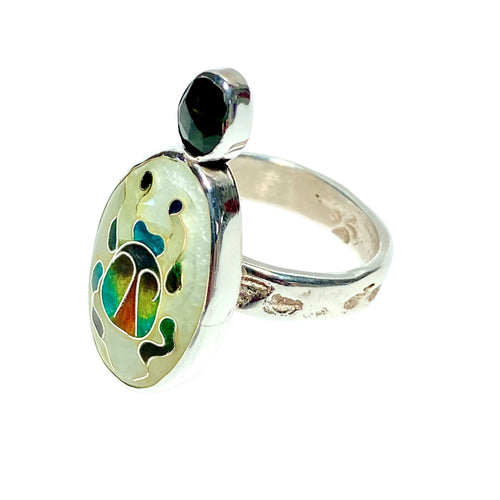 Cloisonné Scarab Beetle Ring