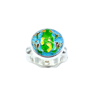 Cloisonné Frog RIng