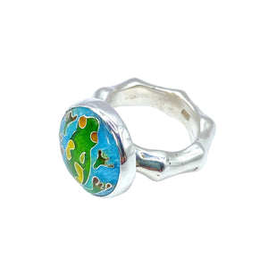 Cloisonné Frog RIng