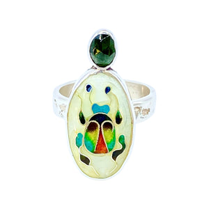 Cloisonné Scarab Beetle Ring