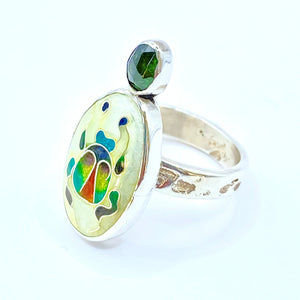 Cloisonné Scarab Beetle Ring