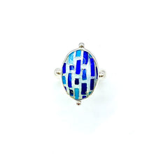 Load image into Gallery viewer, Cloisonné Shaded Blue Path Ring