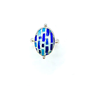 Cloisonné Shaded Blue Path Ring