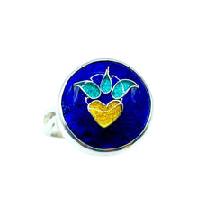 Load image into Gallery viewer, Cloisonné Golden Heart Ring