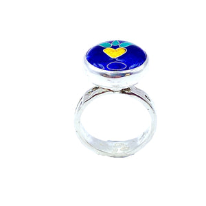 Cloisonné Golden Heart Ring