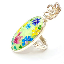 Load image into Gallery viewer, Cloisonné Flower Garden Ring