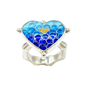 Cloisonné Scales of Blue Ring