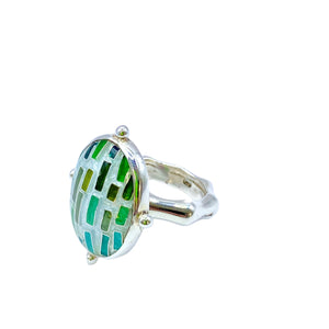 Cloisonné Shaded Green Path Ring