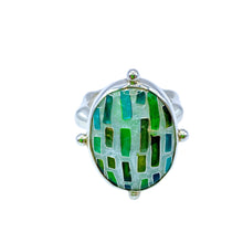 Load image into Gallery viewer, Cloisonné Shaded Green Path Ring