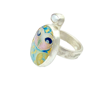 Cloisonné Barn Owl Ring