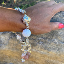 Load image into Gallery viewer, Liquid Silver Bracelet - White Baroque Pearl