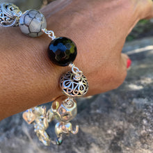 Load image into Gallery viewer, Liquid Silver Bracelet - Black Baroque Pearl