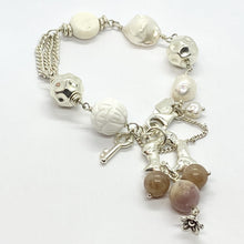 Load image into Gallery viewer, Liquid Silver Bracelet - White Baroque Pearl